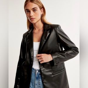BNWOT Abercrombie & Fitch Vegan Leather Blazer